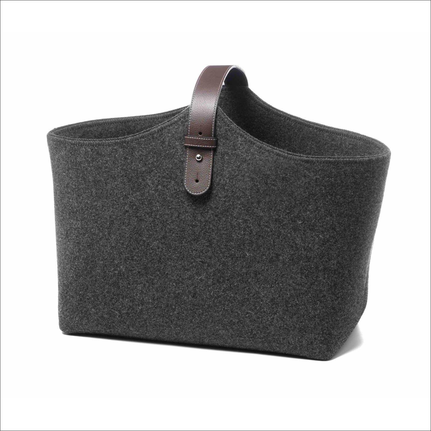 Holzkorb Loden / Leder - Antracite